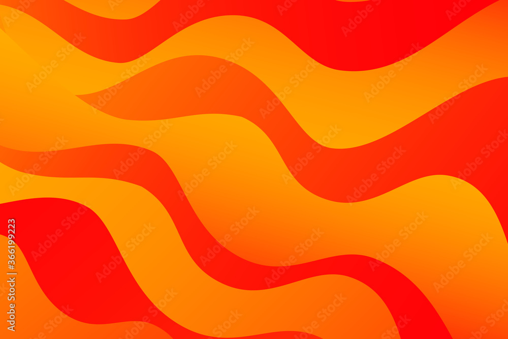 Poster abstract orange and red wavy background with curve lines. burn. fire. flame.