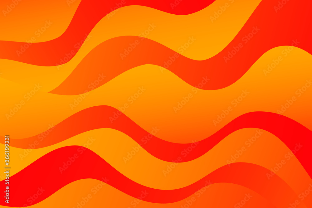 Poster abstract orange and red wavy background with curve lines. burn. fire. flame.