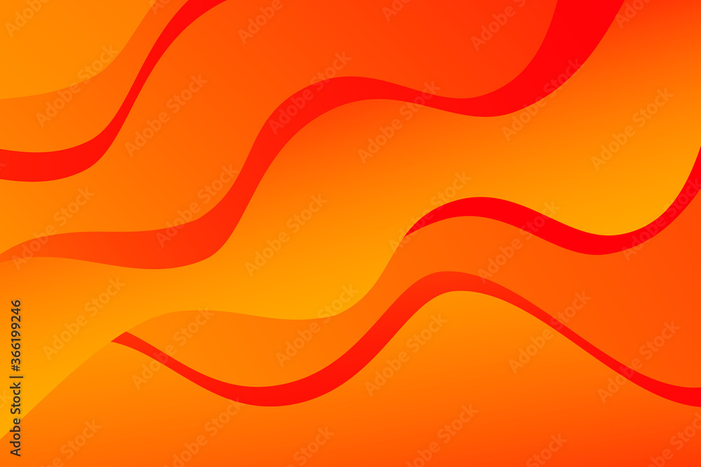 Poster abstract orange and red wavy background with curve lines. burn. fire. flame.