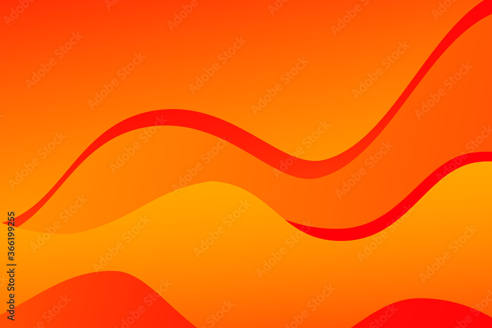 Poster abstract orange and red wavy background with curve lines. burn. fire. flame.