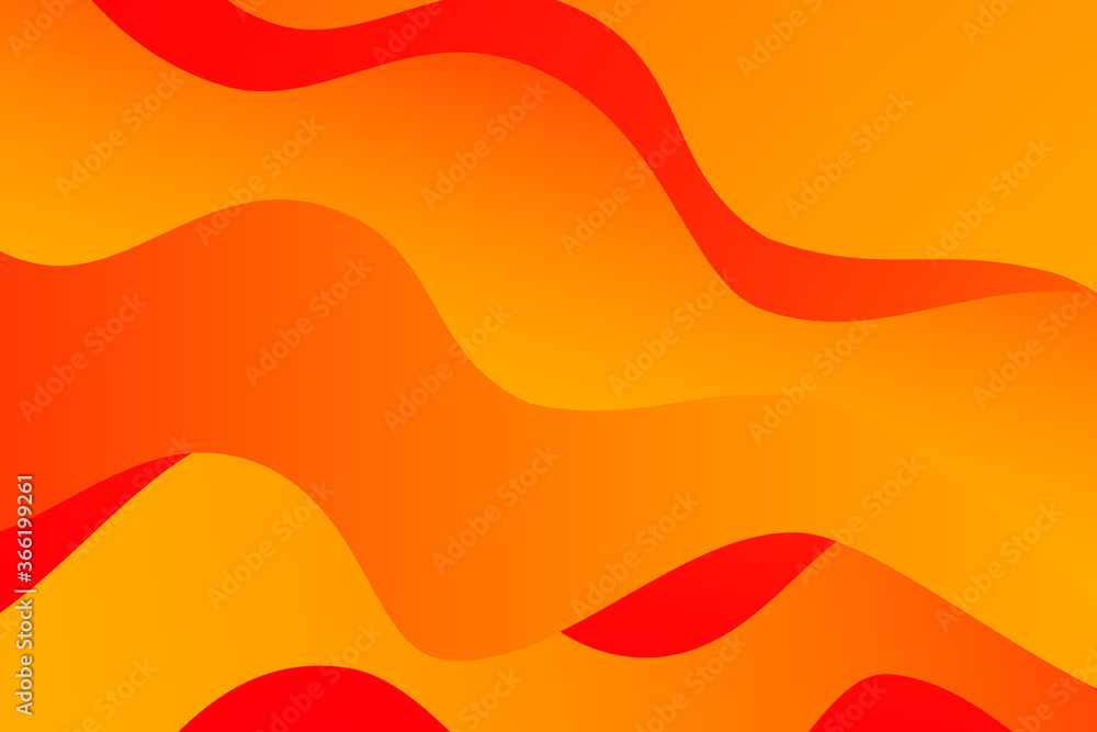 Poster abstract orange and red wavy background with curve lines. burn. fire. flame.