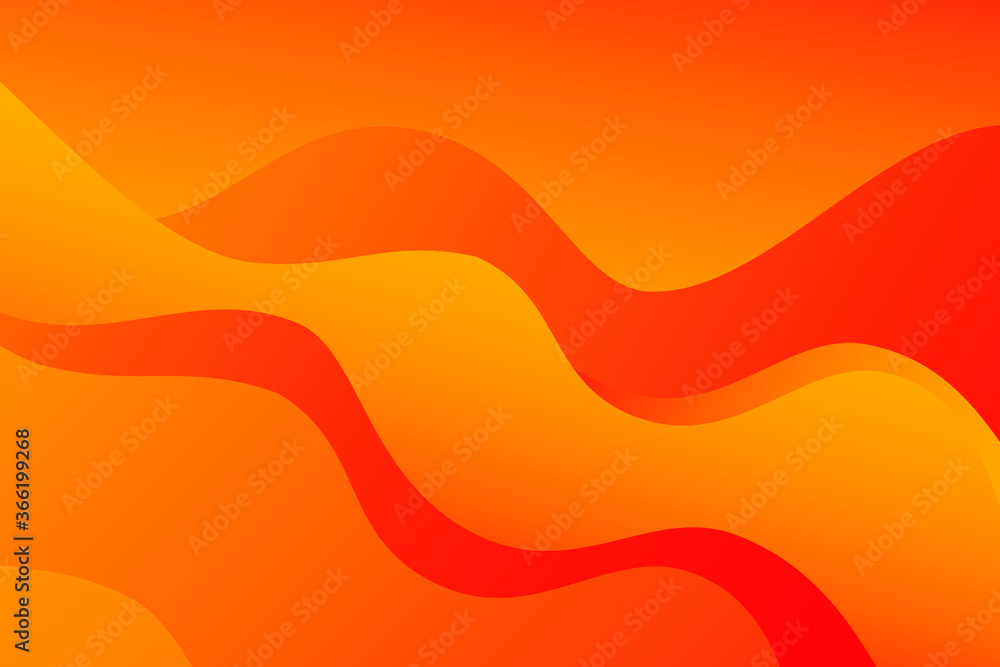 Poster abstract orange and red wavy background with curve lines. burn. fire. flame.