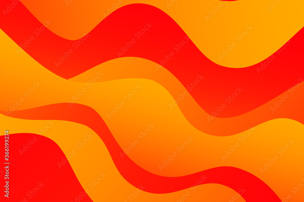 Poster abstract orange and red wavy background with curve lines. burn. fire. flame.