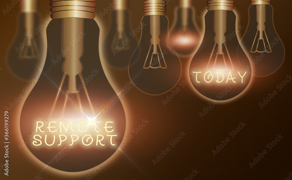 Poster conceptual hand writing showing remote support. concept meaning type of secure service, which permit