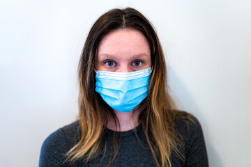 portrait of a young woman with mask
