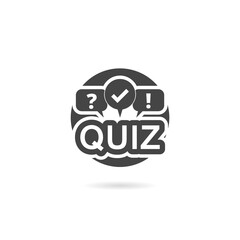 Quiz logo with speech bubble symbols with shadow