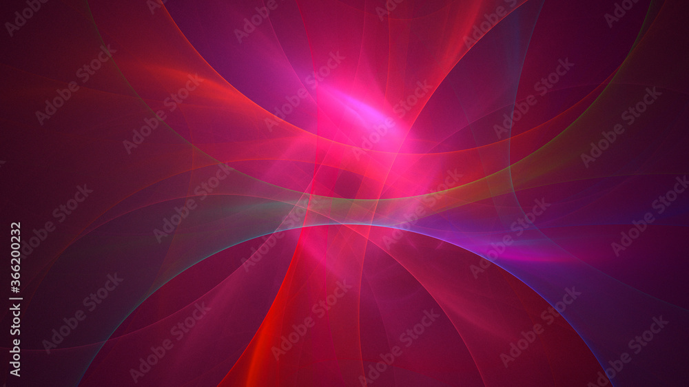 Poster 3d rendering abstract multicolor fractal light background