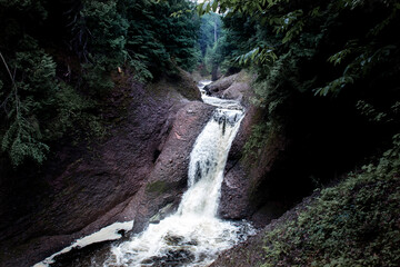 Gorge Falls on Black River in Michigan