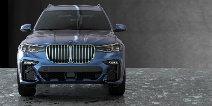 The new BMW X7 on a gray background