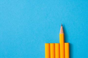 pencil isolated on blue background
