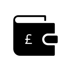 Fototapeta premium vector illusion icon of British Pound's wallet Glyph