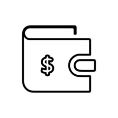 vector illusion icon of  United States Dollar's wallet Outline