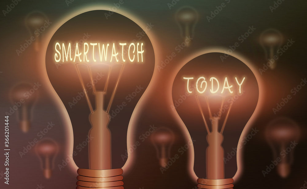 Poster writing note showing smartwatch. business concept for a touchscreen mobile interface designed to be 