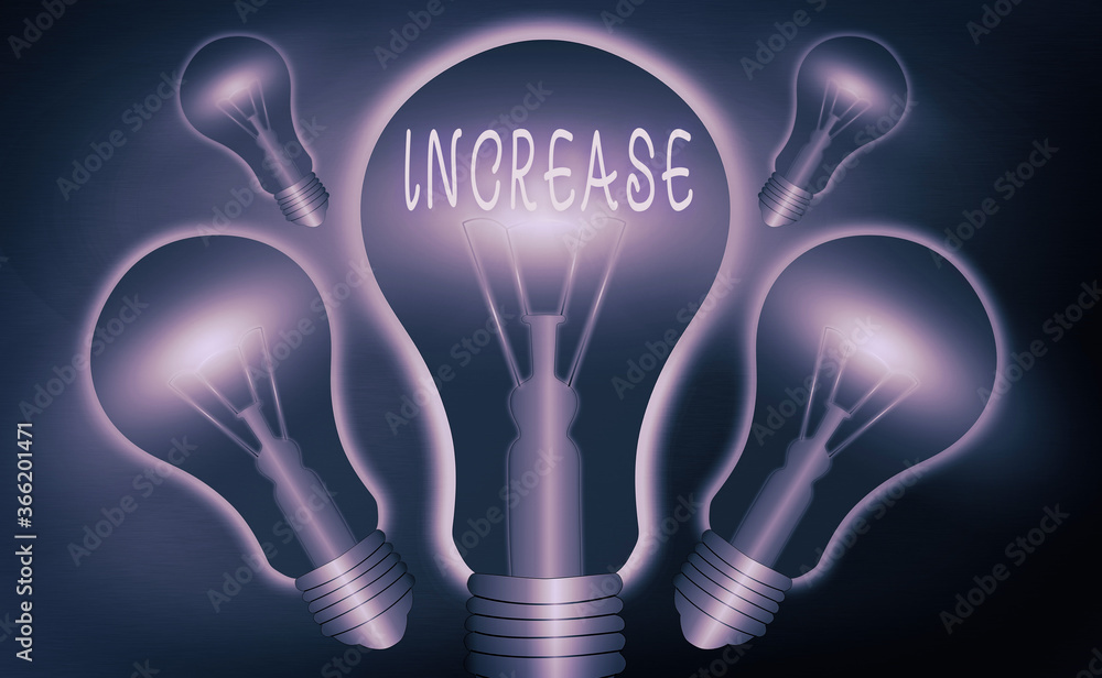 Poster conceptual hand writing showing increase. concept meaning the act of getting bigger or better or of 