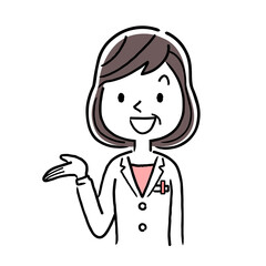 Vector material: smiling middle-aged female doctor