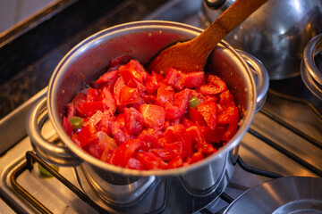 tomato sauce in a pan