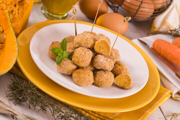 Pumpkin chicken meatballs.
