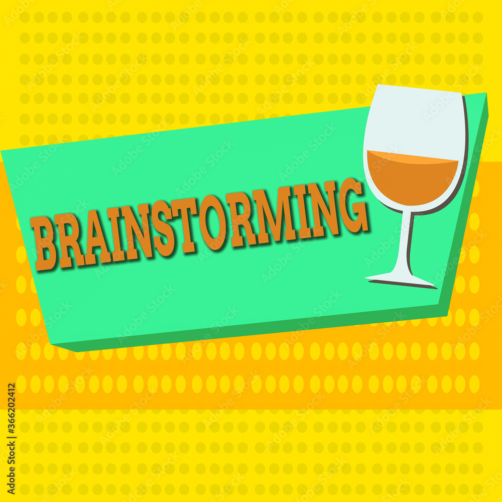 Poster word writing text brainstorming. business photo showcasing group discussion leading to ideas or solu