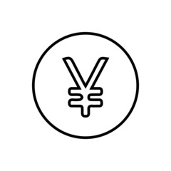 vector illusion icon of  Japanese Yen's Sign Outline