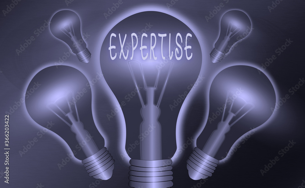 Poster conceptual hand writing showing expertise. concept meaning specific competences of skills gained thr
