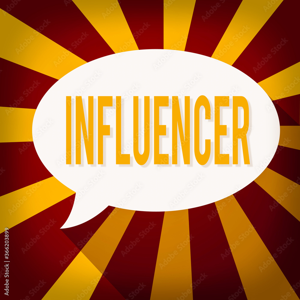 Aufkleber text sign showing influencer. business photo showcasing someone that changes the way the other condu