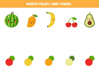 Color matching game with cute kawaii fruits.