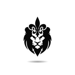 Lion luxury logo icon with shadow