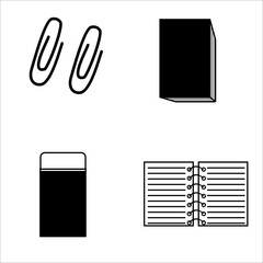 illustration of stationery or office icons