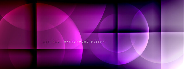 Fototapeta premium Vector abstract background - circle and cross on fluid gradient with shadows and light effects. Techno or business shiny design templates for text