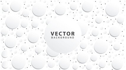 White circle background with drop shadow. Abstract gray vector background.