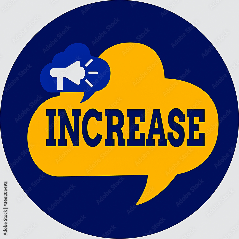 Poster writing note showing increase. business concept for the act of getting bigger or better or of making