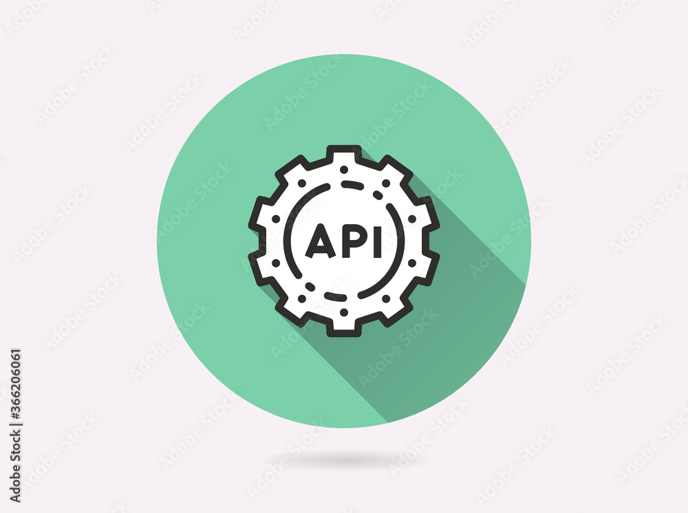 Wall mural api icon for graphic and web design.