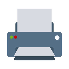 printer with paper office supply stationery work flat style icon