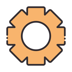 gear cogwheel mechanism line and fill design icon