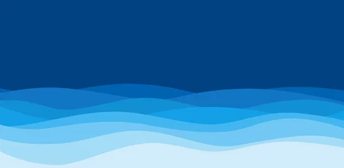 Foto op Canvas abstract blue background with waves © arwiyada