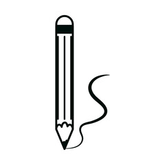pencil office supply stationery work linear style icon