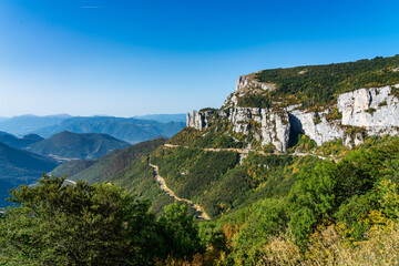 Fototapeta na wymiar French countryside. Col de Rousset. View of the heights of the Vercors, France