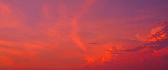 sunset over the sea with color orange blue background on twilight time