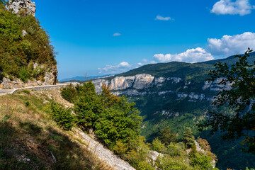 Landscape of Vercors in France - view of Combe Laval, Col del la Machine