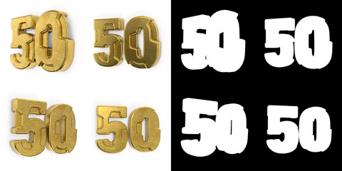 Set of golden number fifty years celebration
