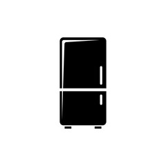 Fridge Refrigerator, Freezer Cold, Cooler. Flat Vector Icon illustration. Simple black symbol on white background. Fridge Refrigerator, Freezer Cold sign design template for web and mobile UI element.