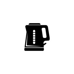 Electric Kettle, Teapot Silhouette. Flat Vector Icon illustration. Simple black symbol on white background. Electric Kettle, Teapot Silhouette sign design template for web and mobile UI element.