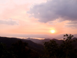 sunset in the mountains