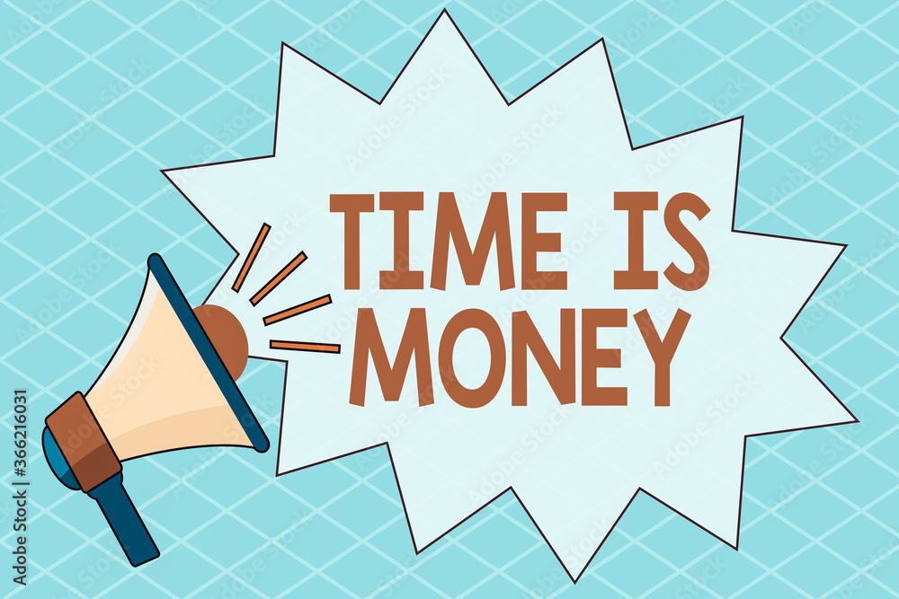 Poster conceptual hand writing showing time is money. concept meaning to do things as quickly as possible a