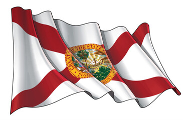 Waving Flag of the State of Florida