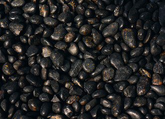 Stone Pebbles Black Texture Nature Background 