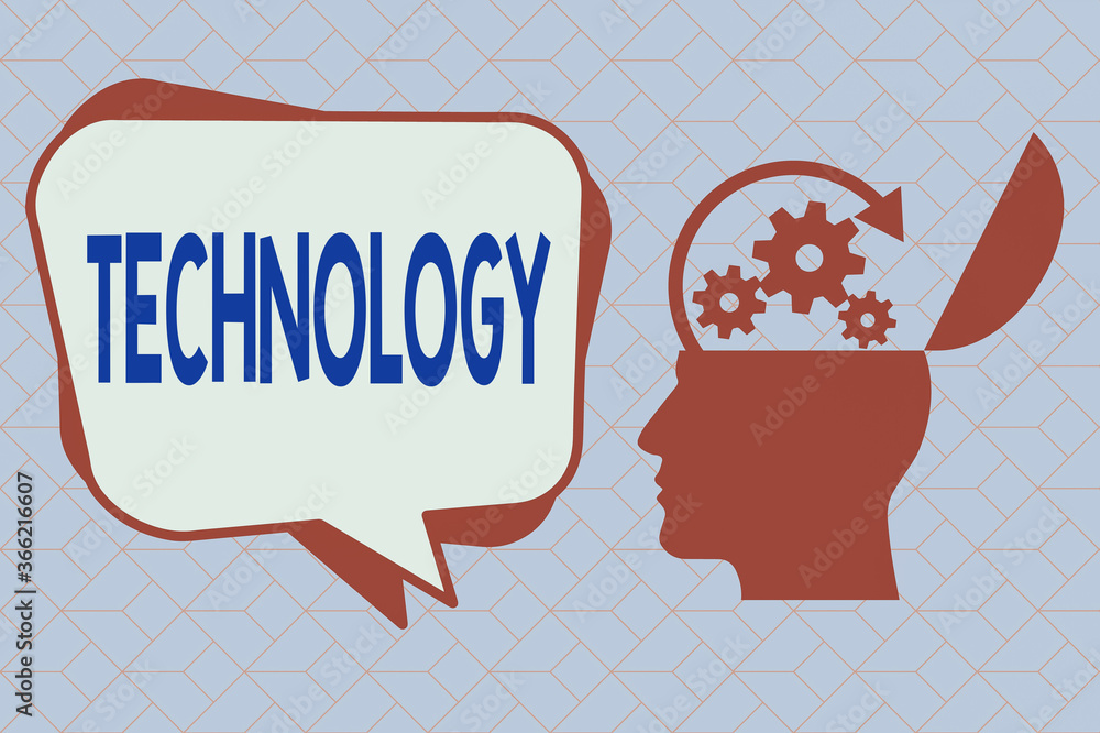 Poster text sign showing technology. business photo text use of scientific knowledge for practical purposes