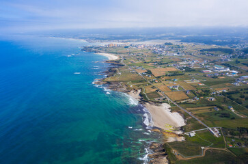 Aerial view of Foz coast in A Mari&ntilde;a Lugo Galicia Spain