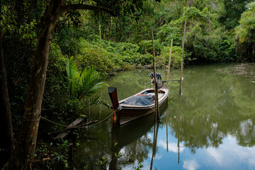 Wooden longtail boat in province Krabi, Thailand