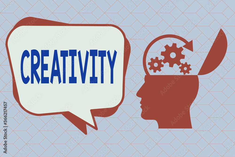 Poster text sign showing creativity. business photo text the imagination of original ideas in particular in